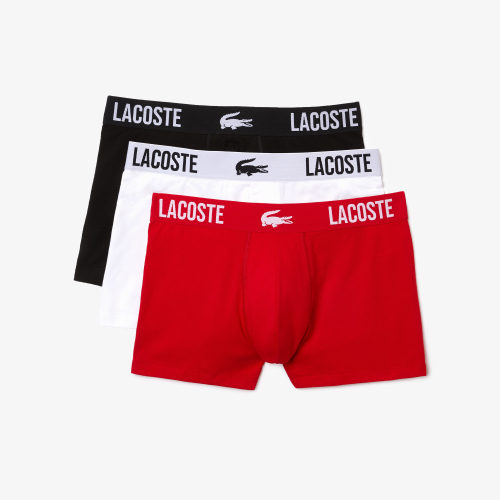 Men's Lacoste Branded Jersey Trunk Three-Pack
