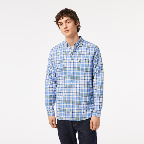 Men's Lacoste Organic Cotton Regular Fit Checked Shirt