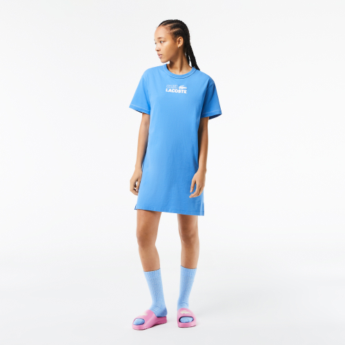 Women’s Lacoste Organic Cotton Print T-shirt Dress