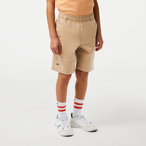 Boy's Lacoste Lightweight Cotton Gabardine Bermuda Shorts